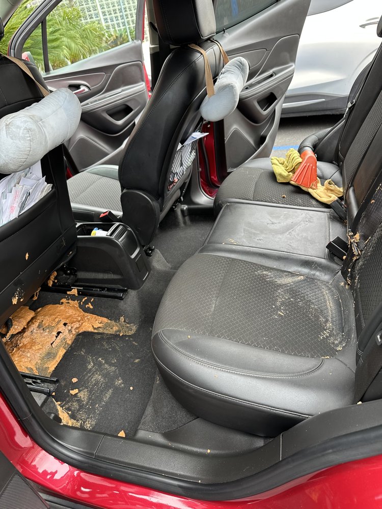 Car interior before detailing